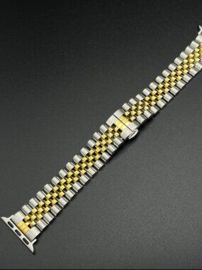 Apple Style Replacement Jubilee Steel Bracelet (Steel and Yellow Gold)